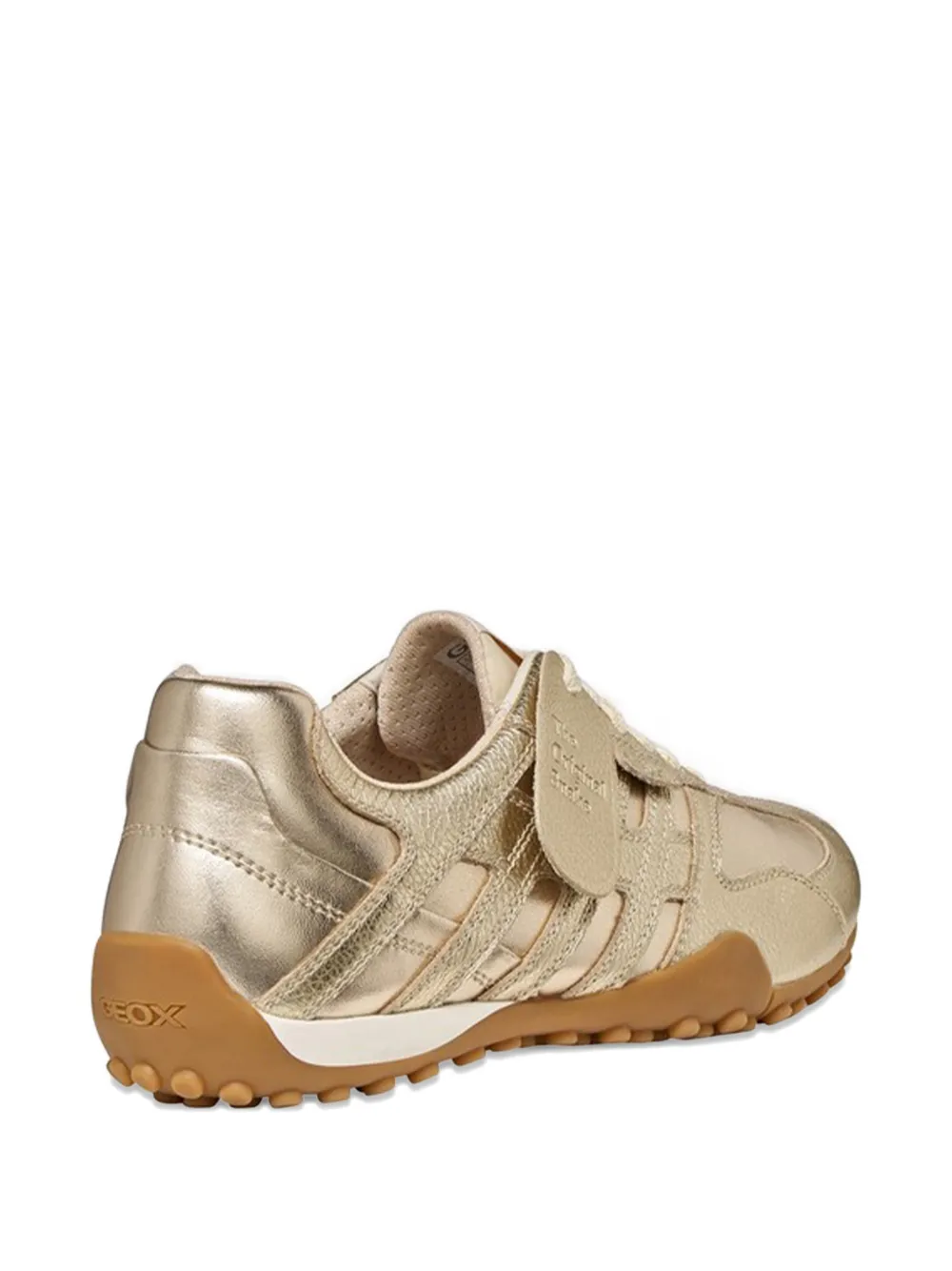 Geox Snake sneakers met metallic afwerking en vlakken Goud
