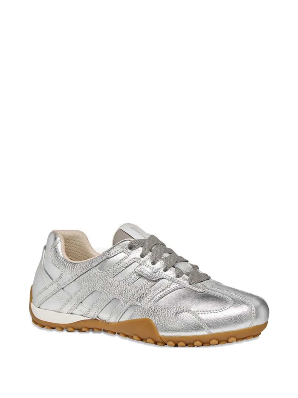 Geox Snake sneakers met metallic afwerking en vlakken Zilver