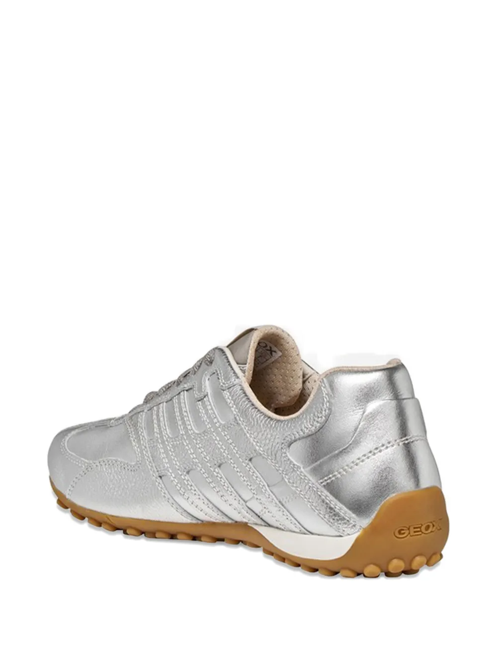 Geox Snake sneakers met metallic afwerking en vlakken Zilver