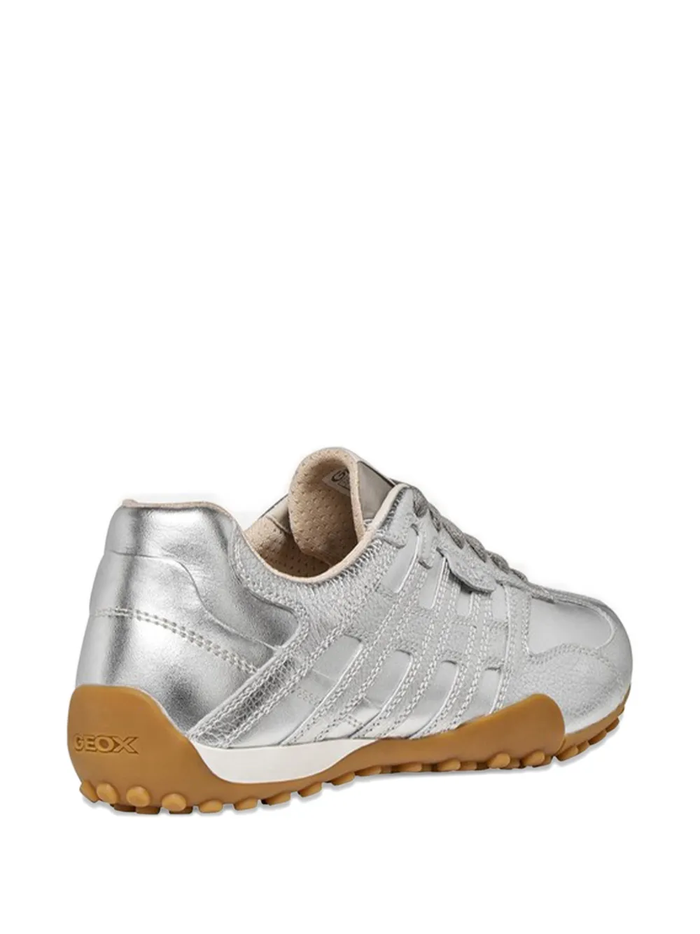 Geox Snake sneakers met metallic afwerking en vlakken Zilver