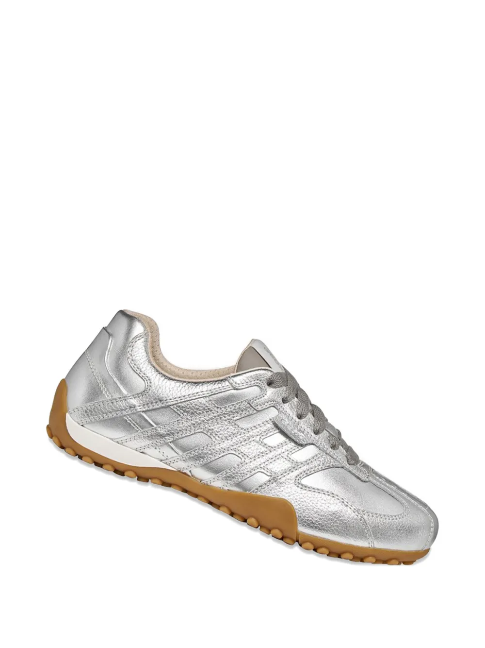 Geox Snake sneakers met metallic afwerking en vlakken Zilver