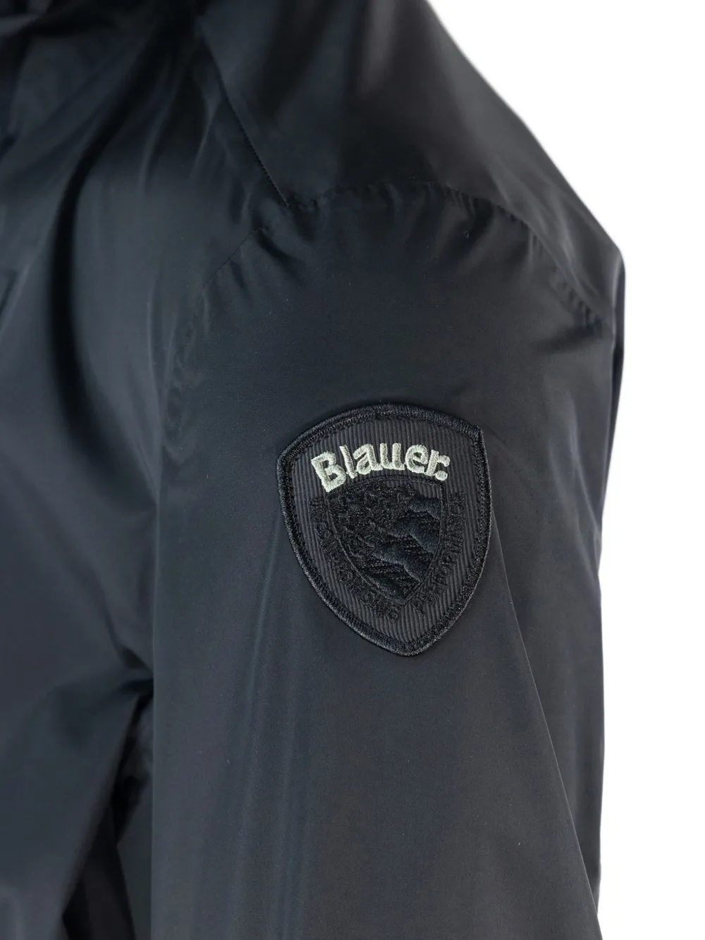 Blauer Farrin jack met capuchon en rits Zwart