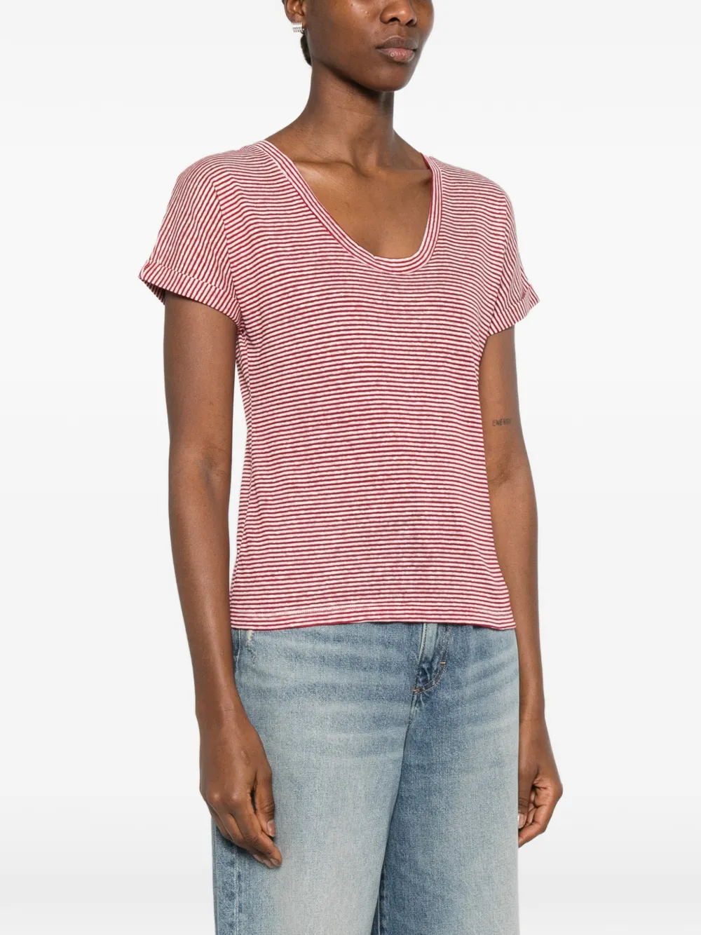  Aragona Camiseta A Rayas - Rojo 