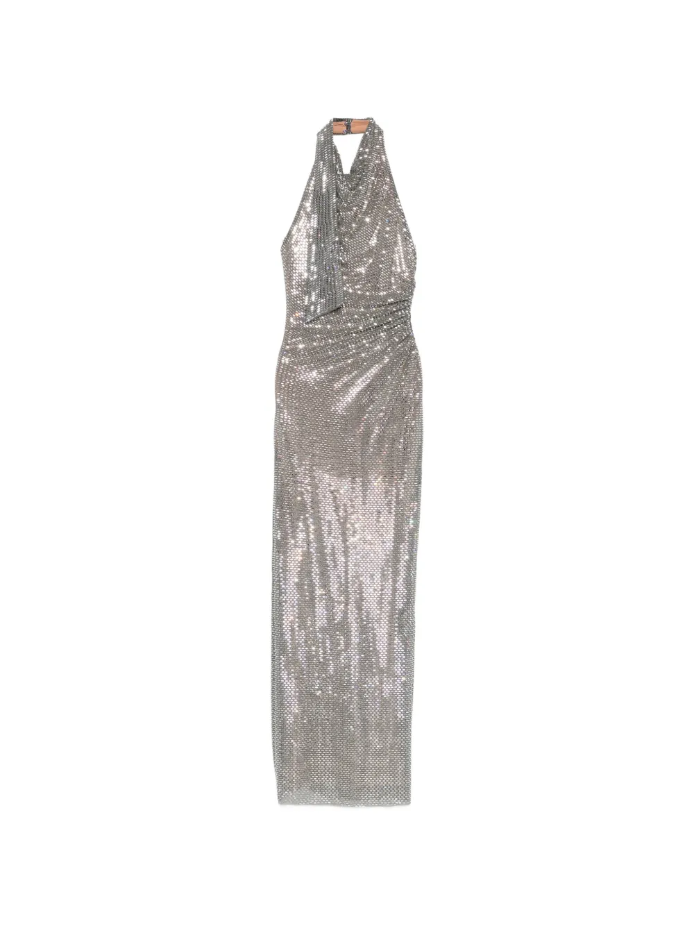 Self-Portrait halterneck maxi dress - Argento