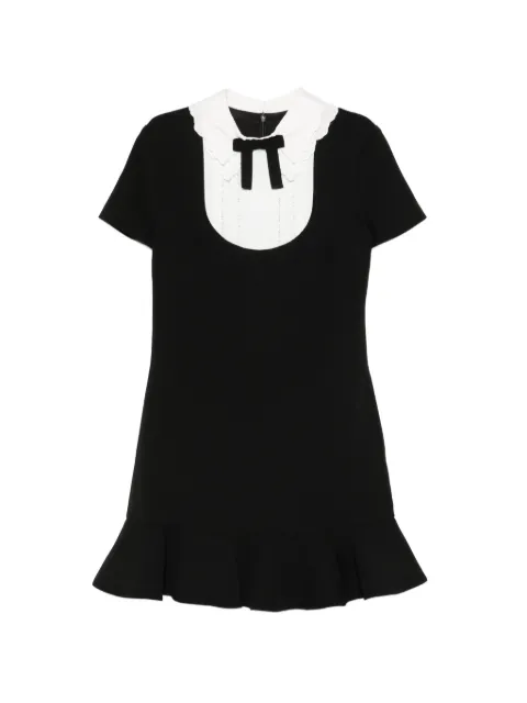 Self-Portrait bow embroidered collar dress