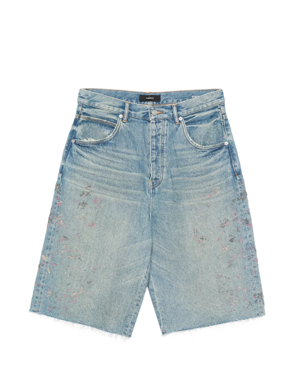 Purple Brand P070 frayed shorts - Blau