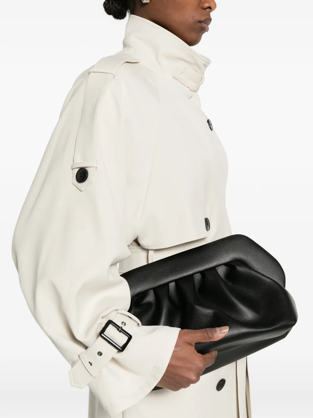  Themoirè Bios Gathered Clutch Bag - Black 