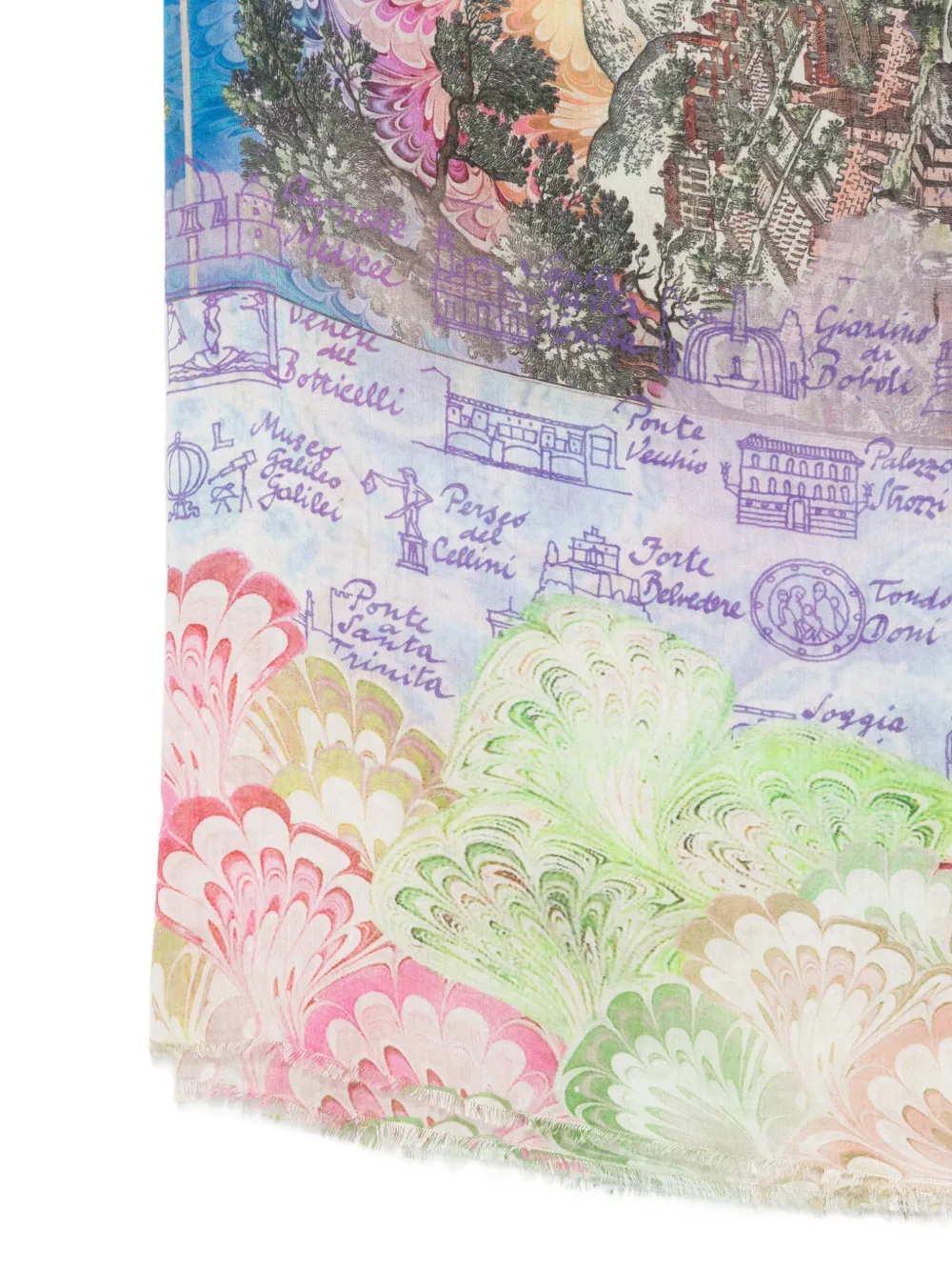 Faliero Sarti x Paolo Fiumi Fiorentina sjaal met print Blauw