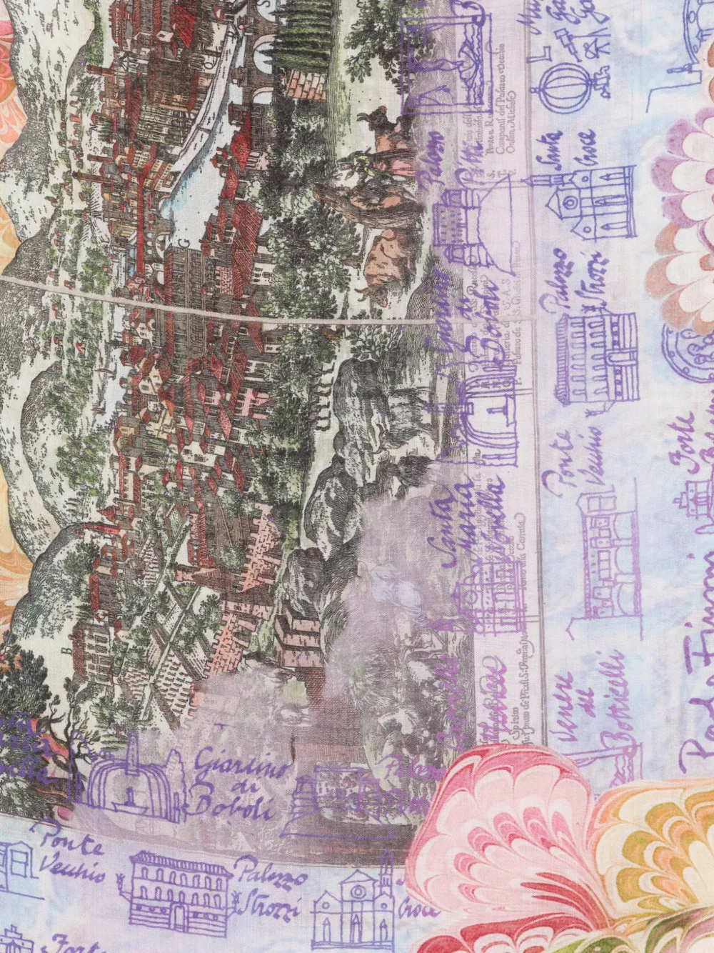 Faliero Sarti x Paolo Fiumi Fiorentina sjaal met print Blauw