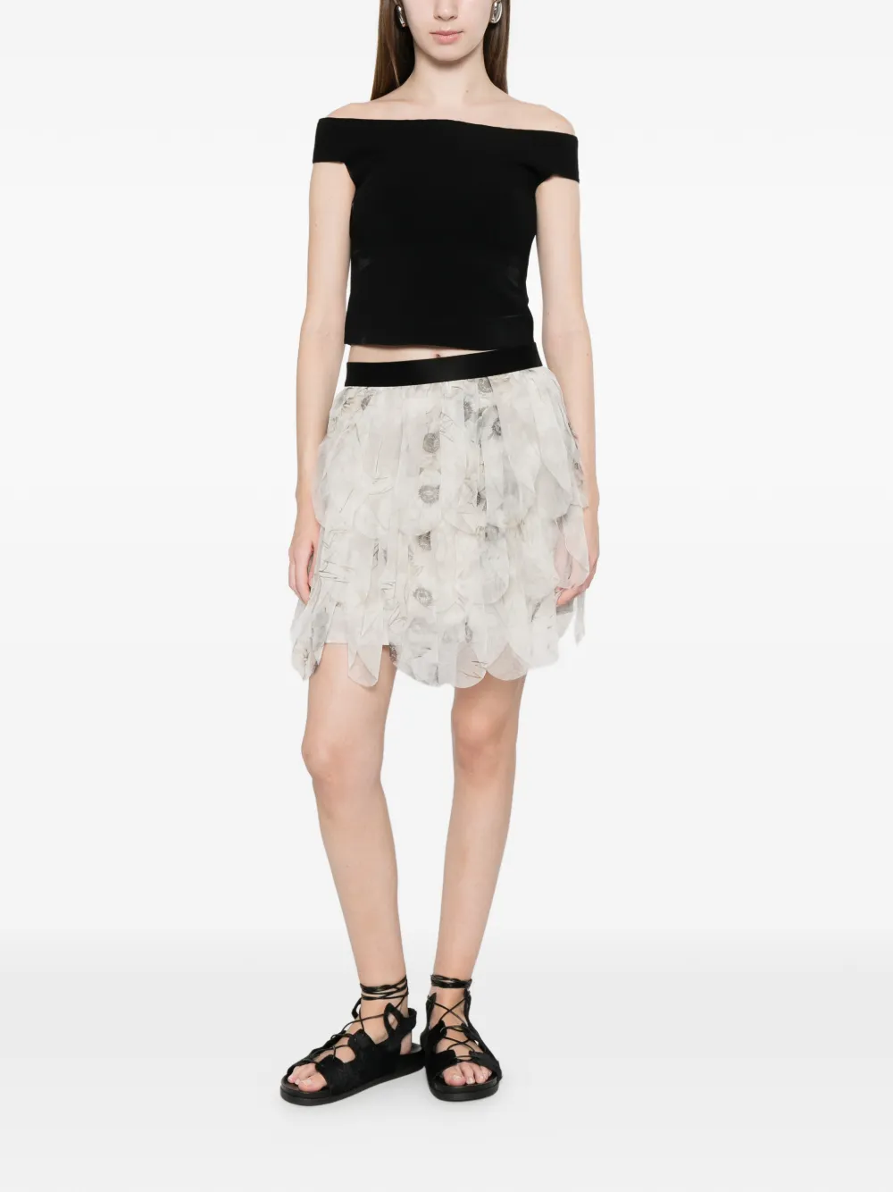  Max Mara Ruffled Mini Skirt - Neutrals 