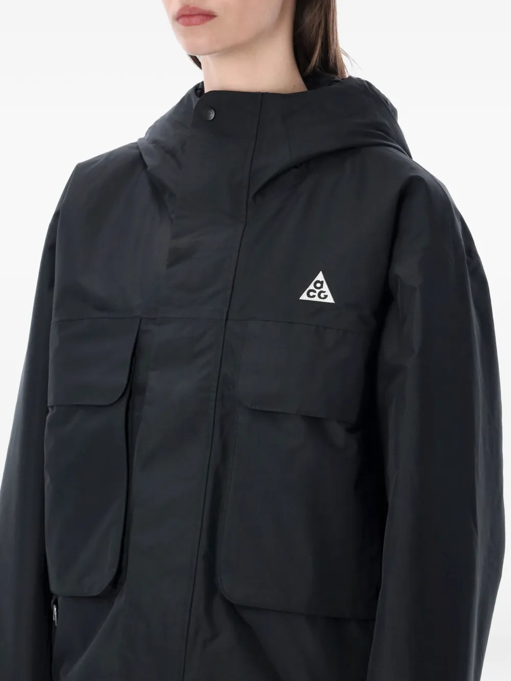  Nike Hooded Flap-pocket Jacket - Black 