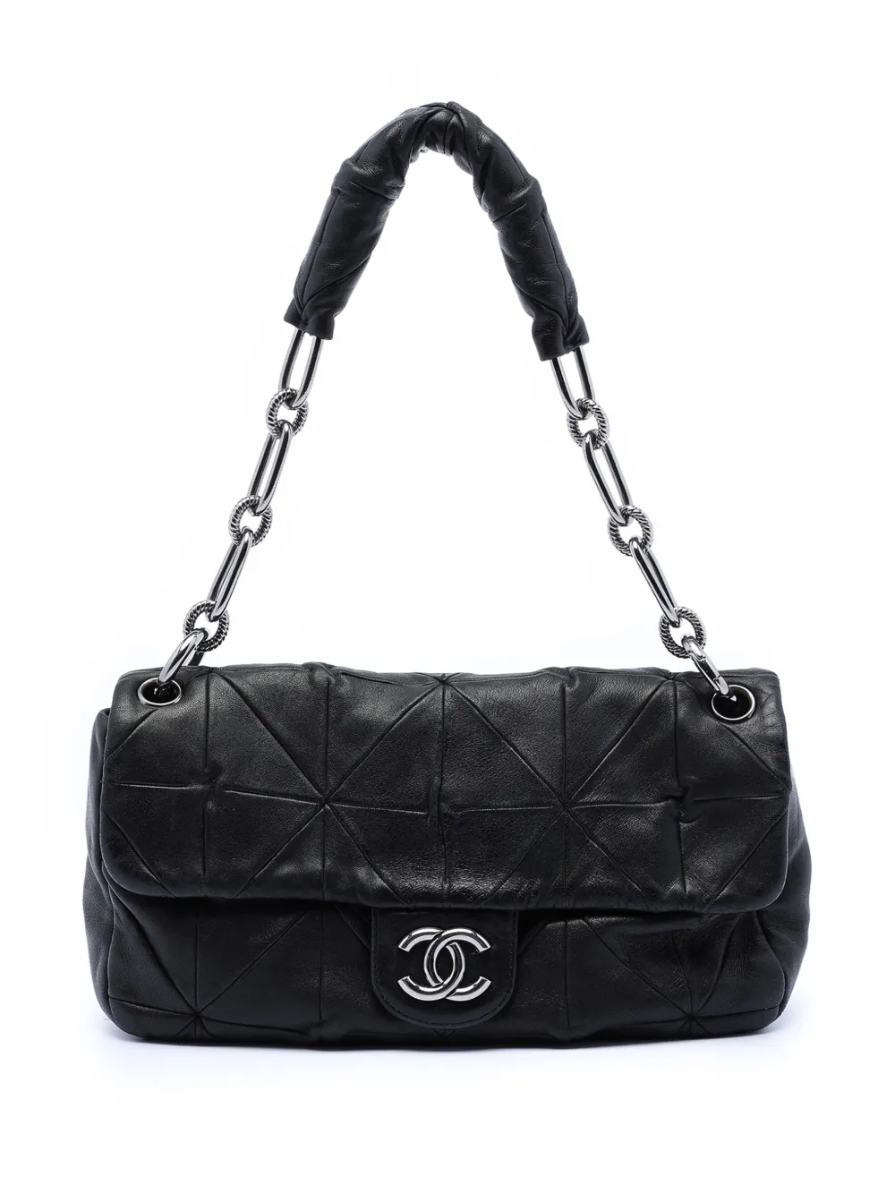 CHANEL Pre-Owned 2008-2009 Quilted Lambskin Origami Soft Squares Flap shoulder bag - Nero