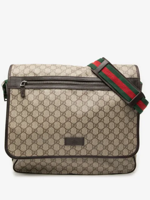 Gucci Pre-Owned GG Supreme Web 斜挎包（2000-2015年典藏款）