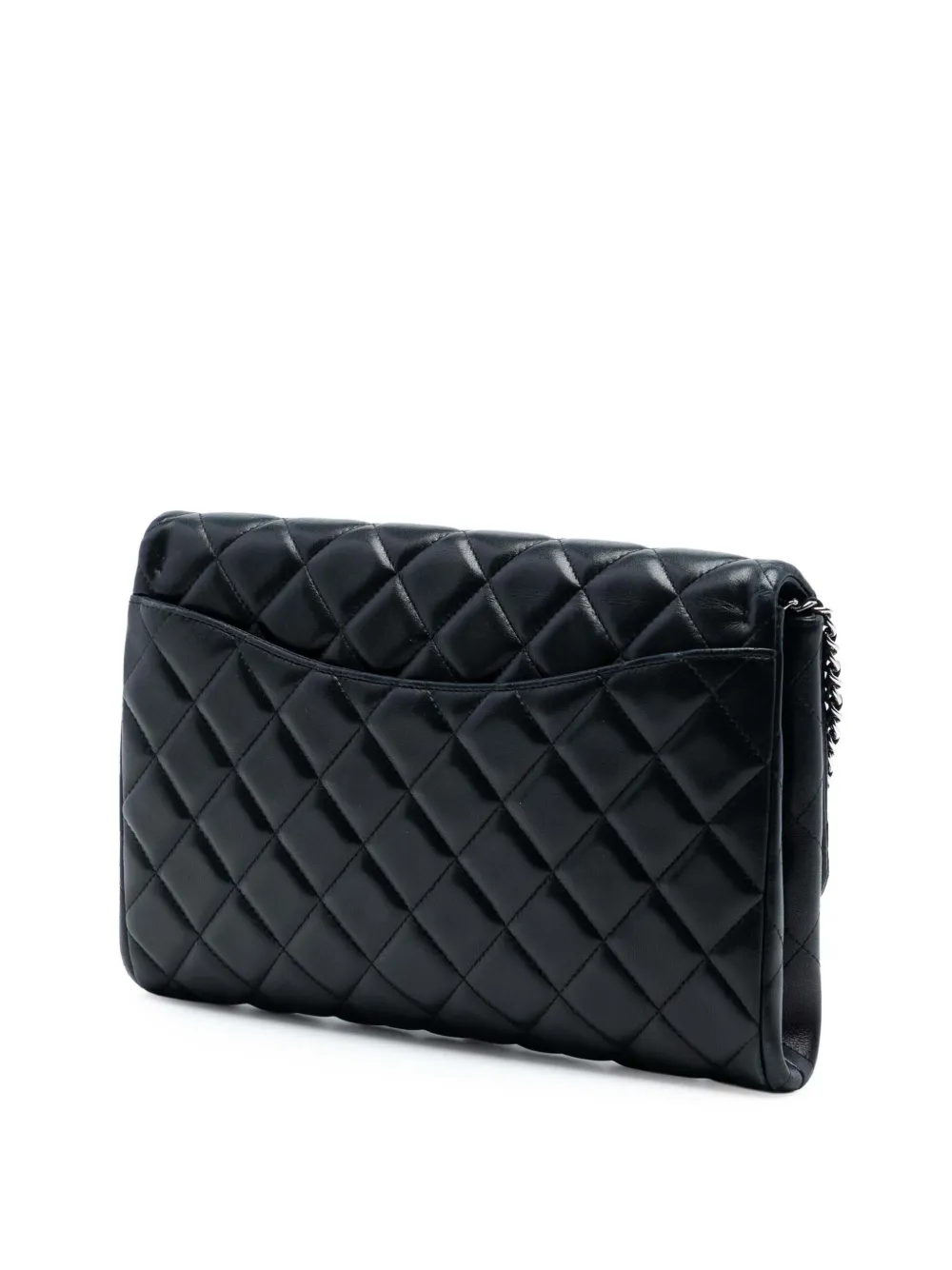 2012-2013 Quilted Lambskin Flap Clutch With Chain Shoulder Bag