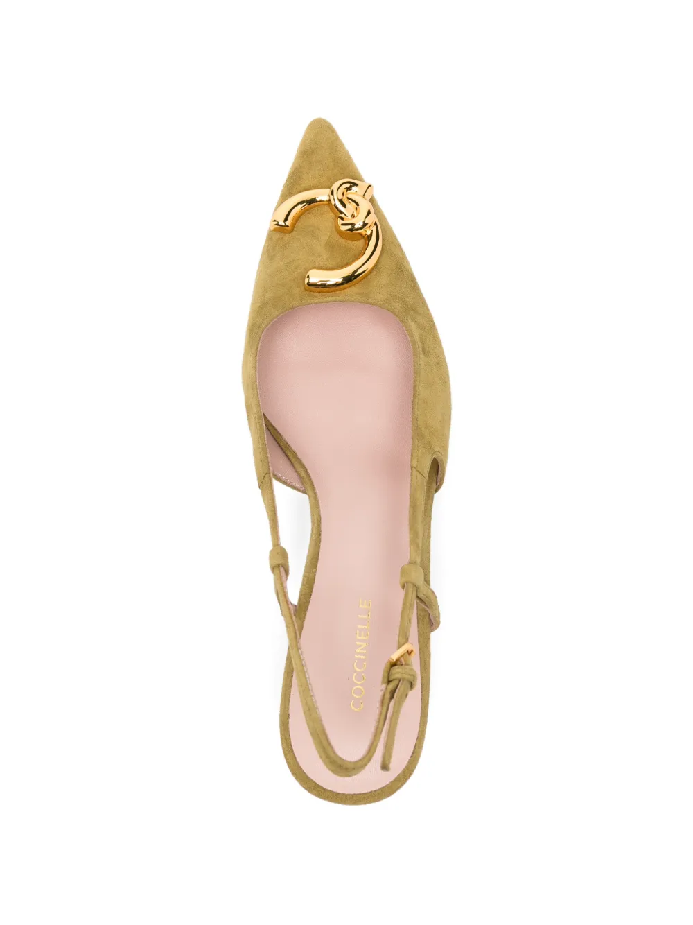 Coccinelle Pumps met gesp en puntige neus Groen