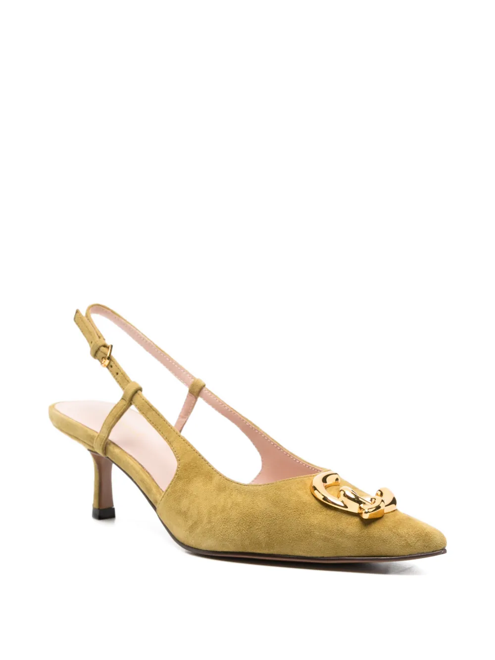 Coccinelle Pumps met gesp en puntige neus Groen