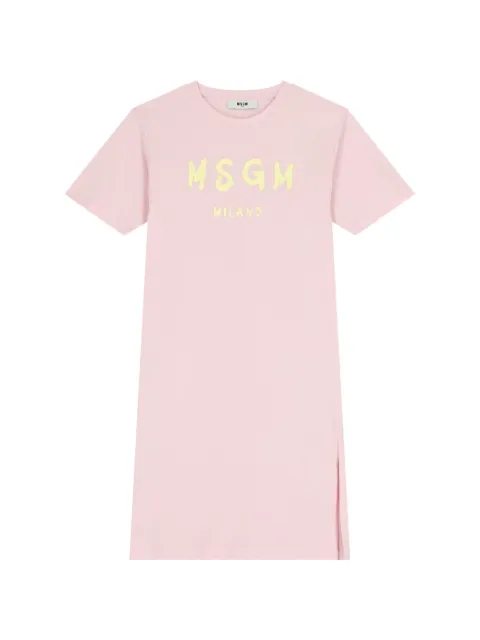 MSGM Kids logo-print cotton dress
