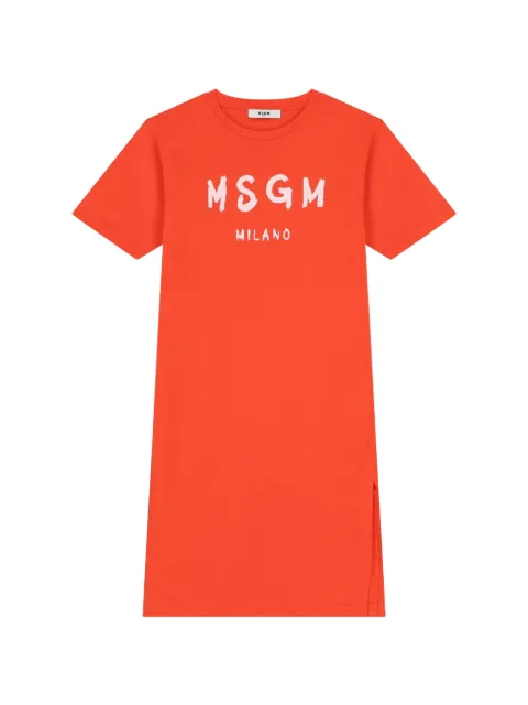 MSGM Kids logo-print cotton dress