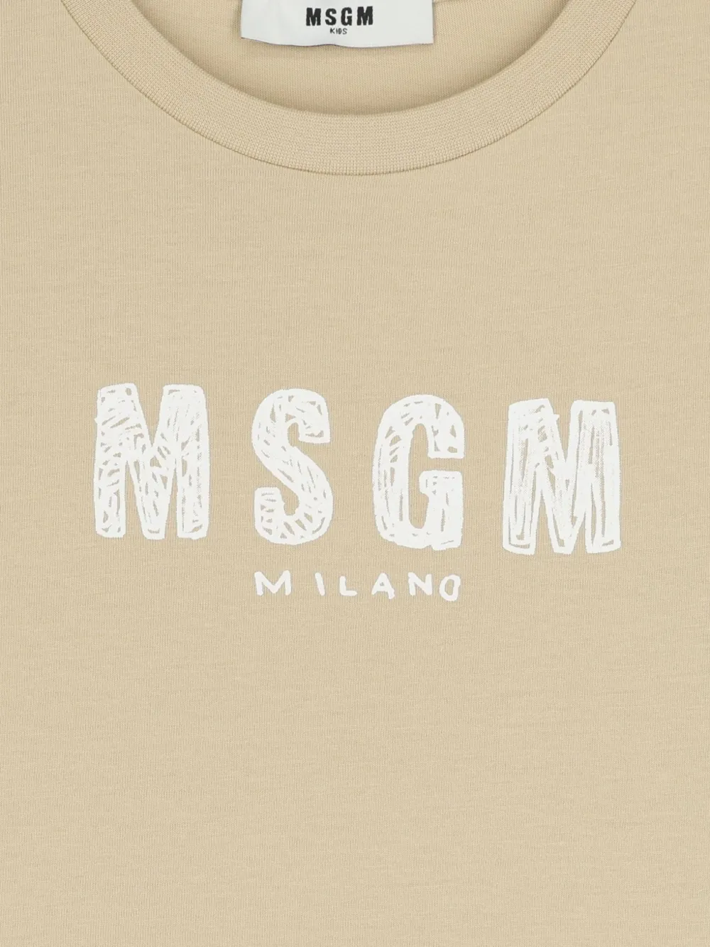MSGM Kids T-shirt met logoprint Beige