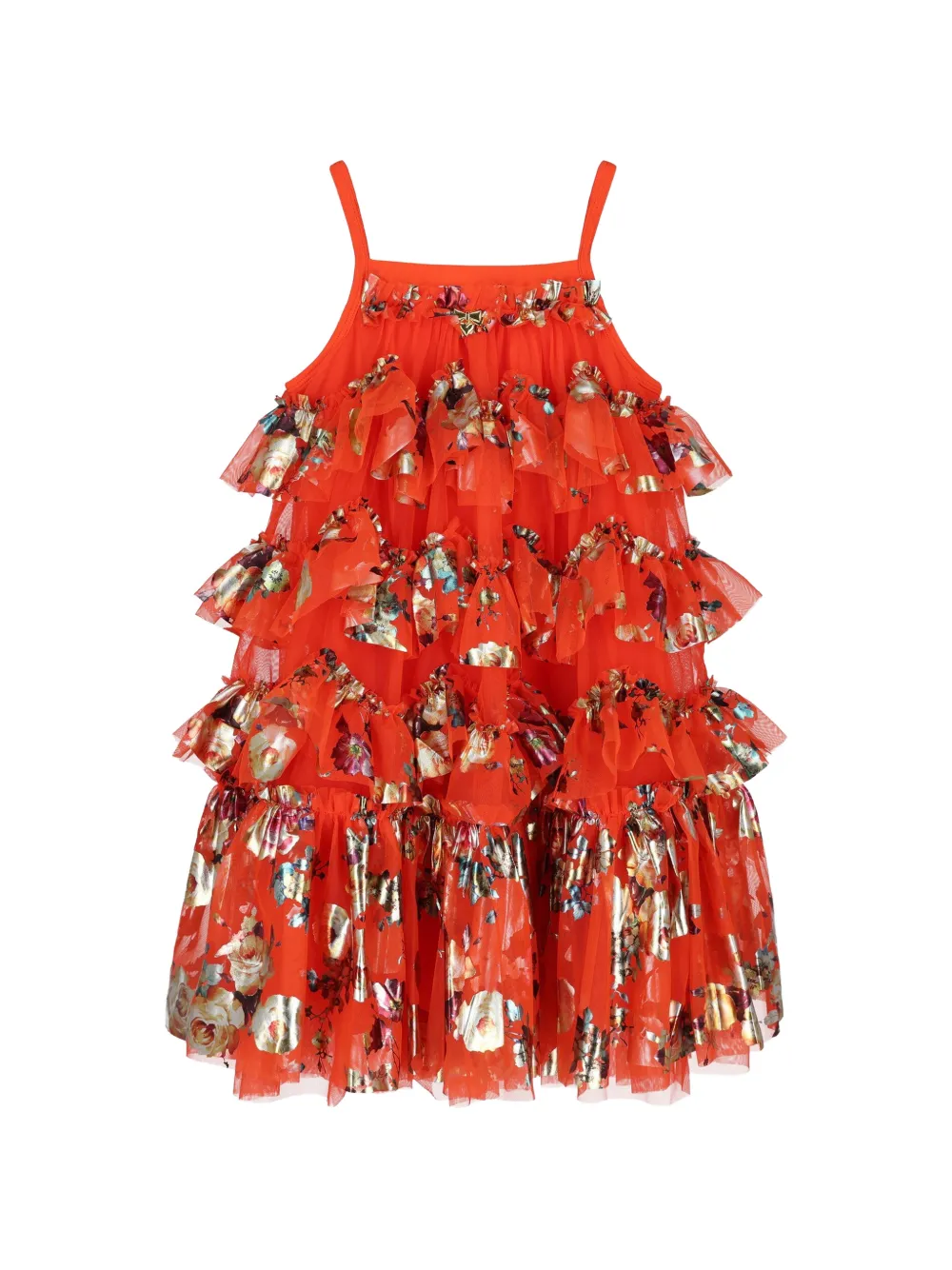ANGEL'S FACE KIDS ruffled floral-print dress - Arancione