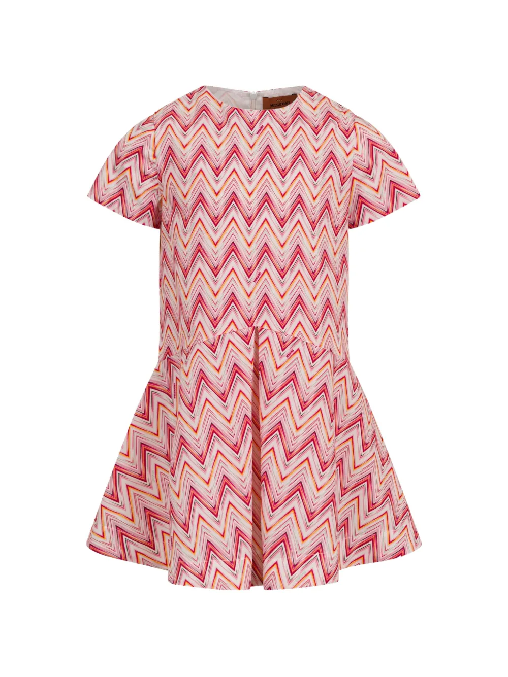 Missoni Kids chevron-pattern flared dress - Pink