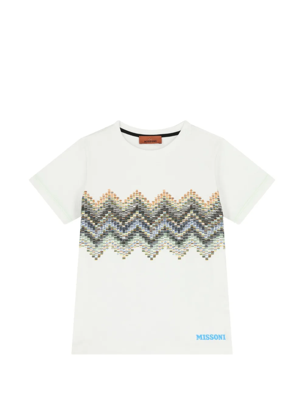 Missoni Kids patterned-detail cotton t-shirt - Bianco