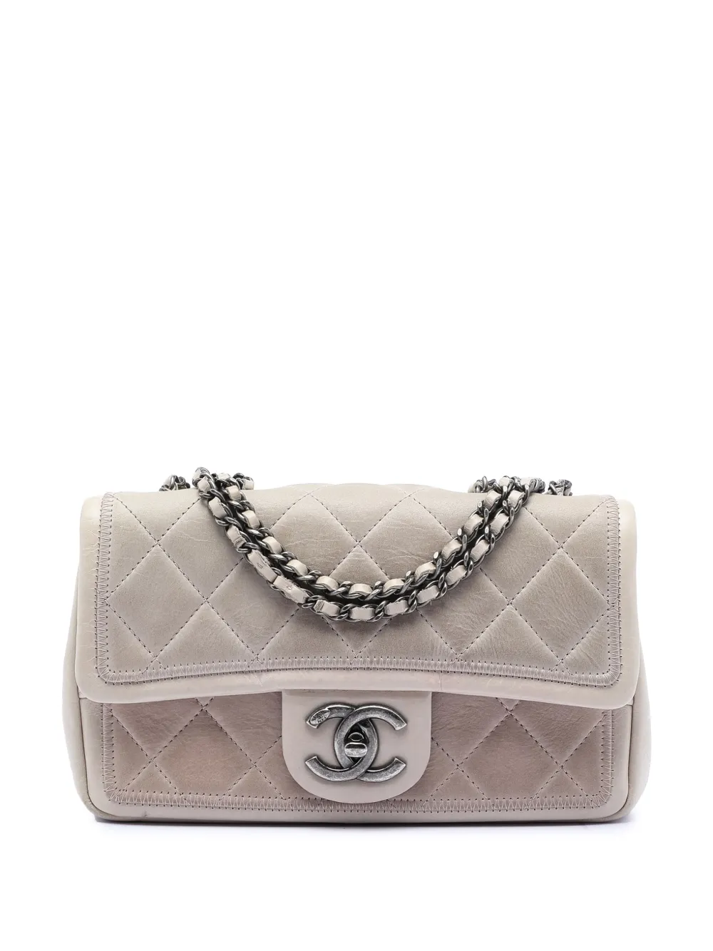 CHANEL Pre-Owned 2014-2015 Small Quilted Calfskin Stitched Frame Flap crossbody bag - Marrone