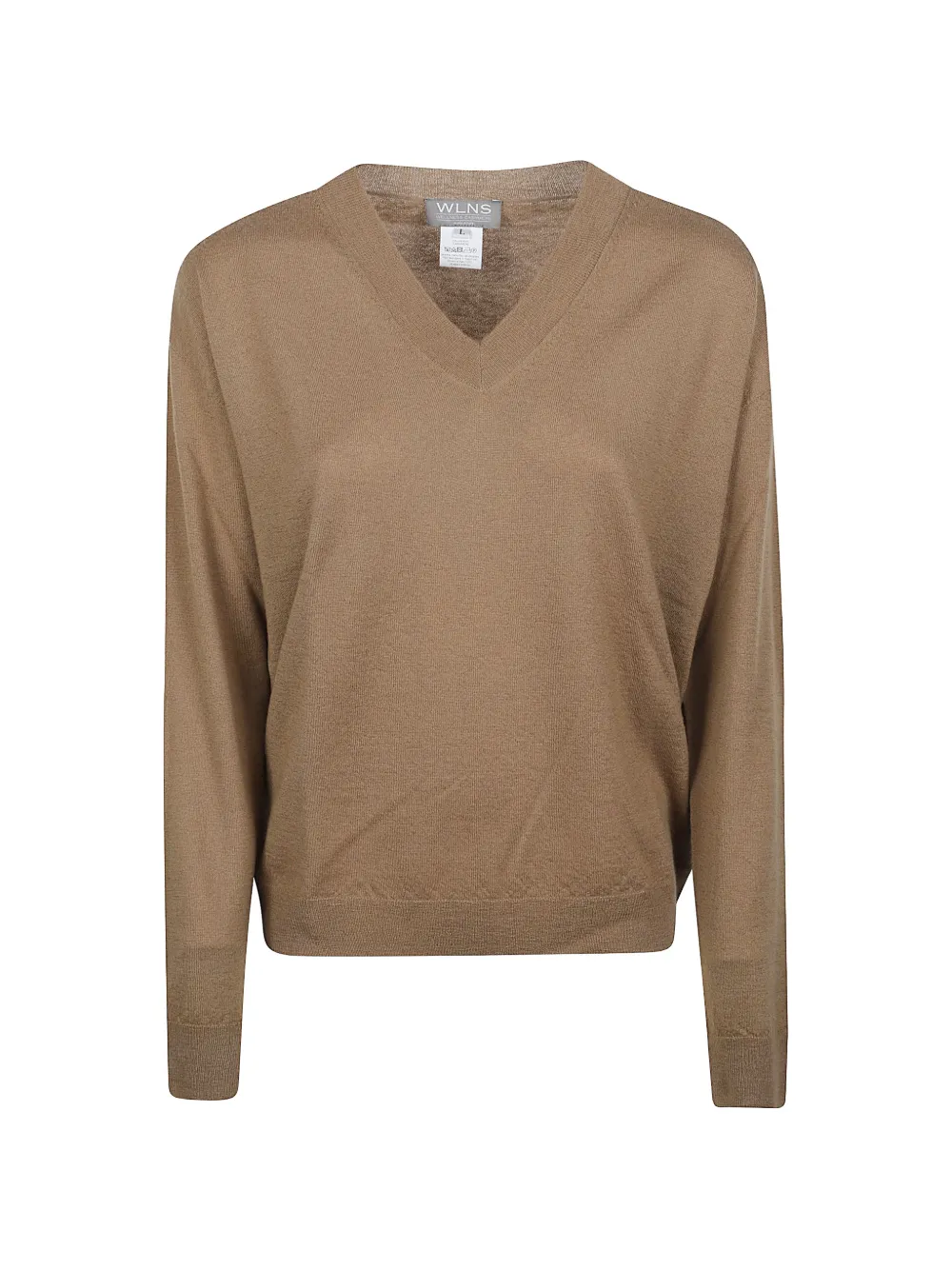 Wellness Cashmere V-neck Long-sleeve Knit Sweater In Brown