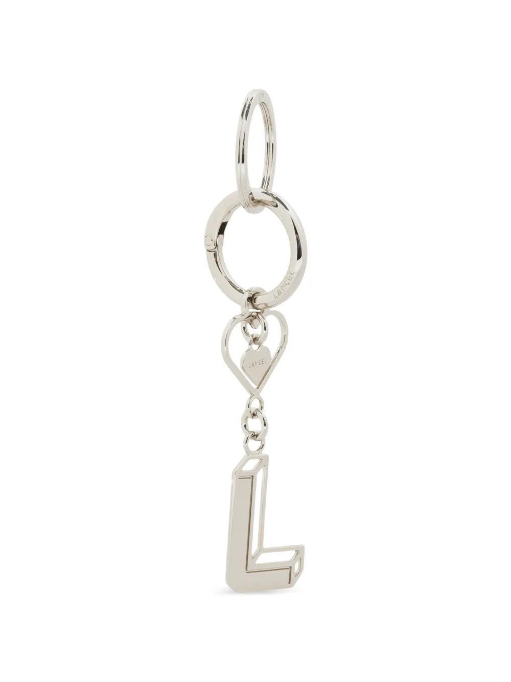Lancel Letter-detail Keyring In Silver