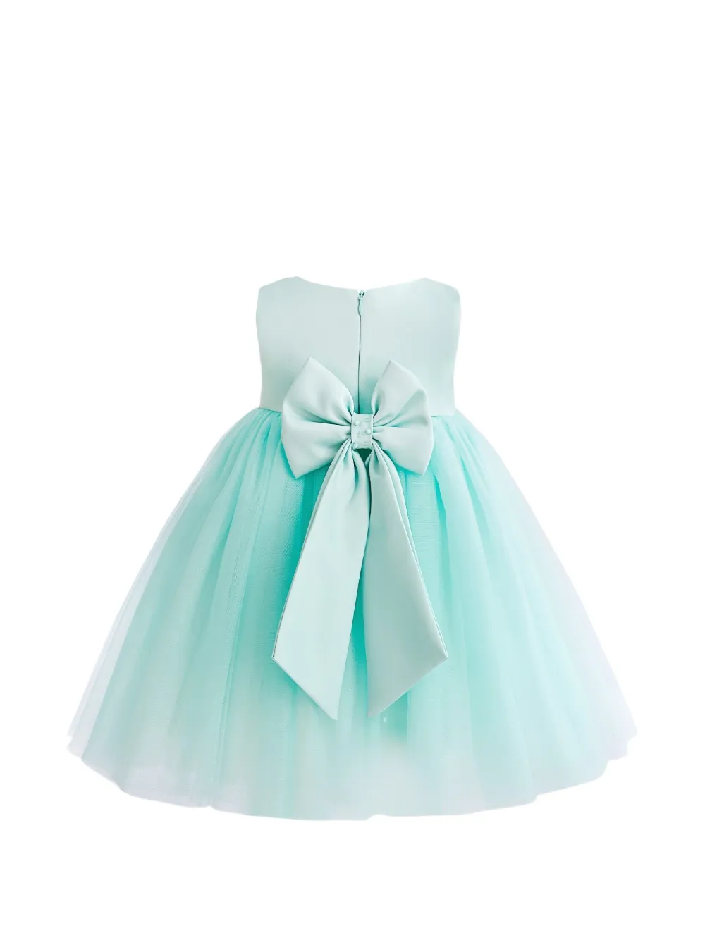  Tulleen Ovarelle Bow-detail Gown - Blue 