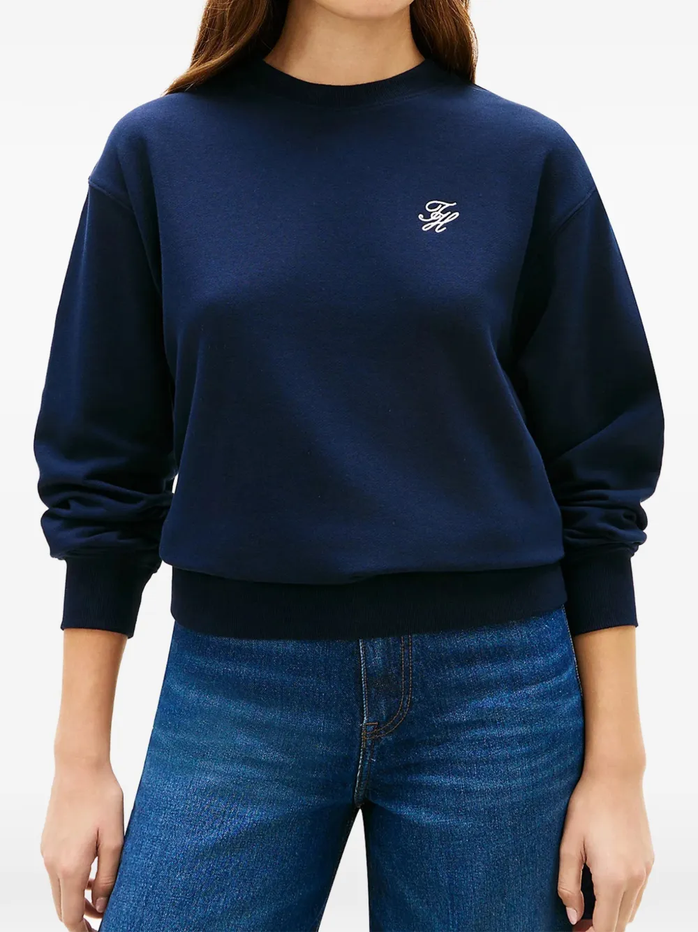  Tommy Hilfiger Embroidery Crew-neck Sweatshirt - Blue 