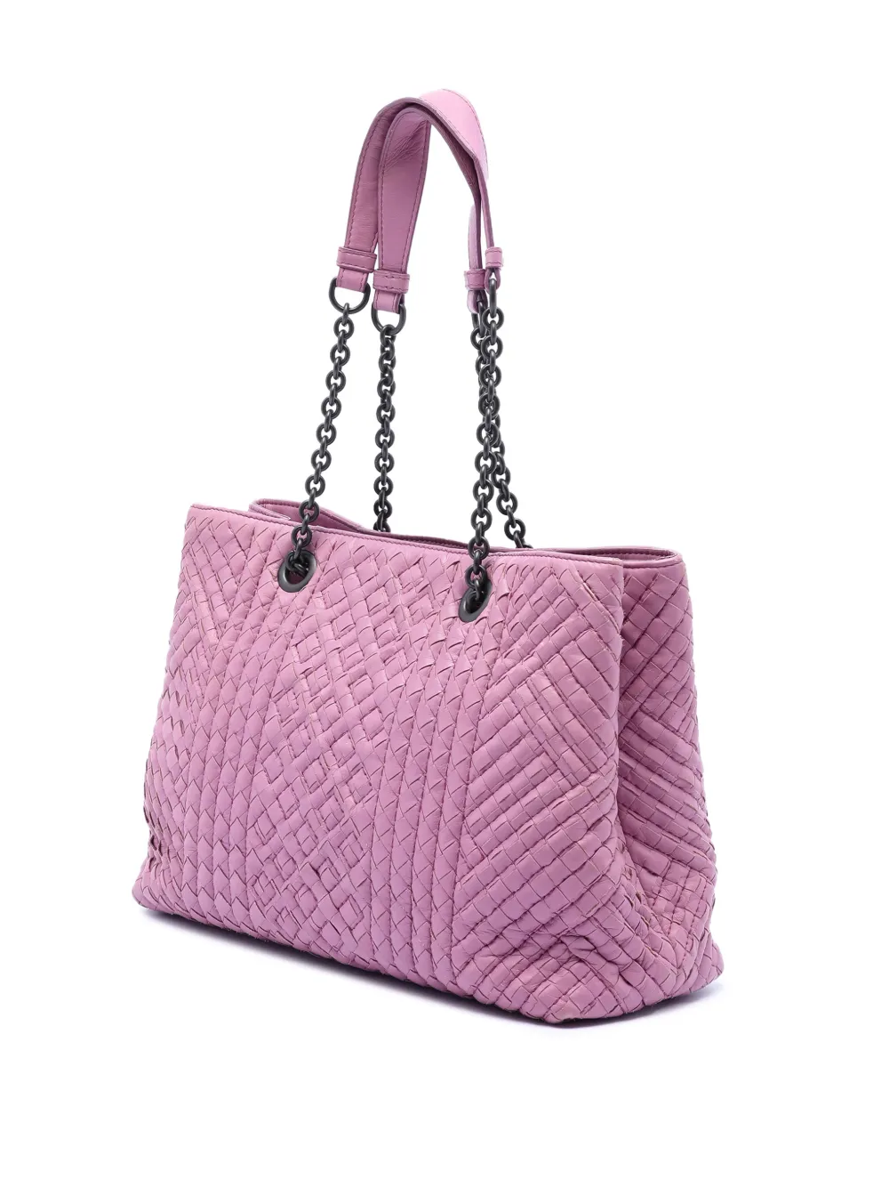  Bottega Veneta Pre-owned Bolso Shopper Intrecciato Double Chain Mediano De Piel De Napa 2012-2025 - Rosa 
