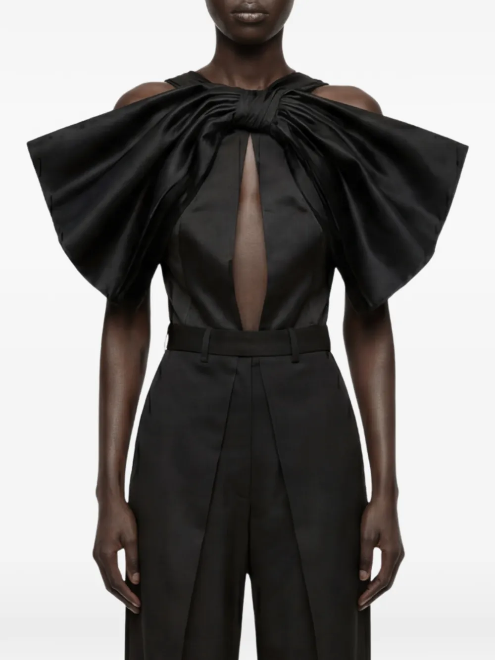 Alchemy x Lia Aram bow-detail bodysuit - Nero