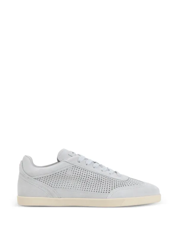 Kiton Openwork Suede Sneakers in Grey
