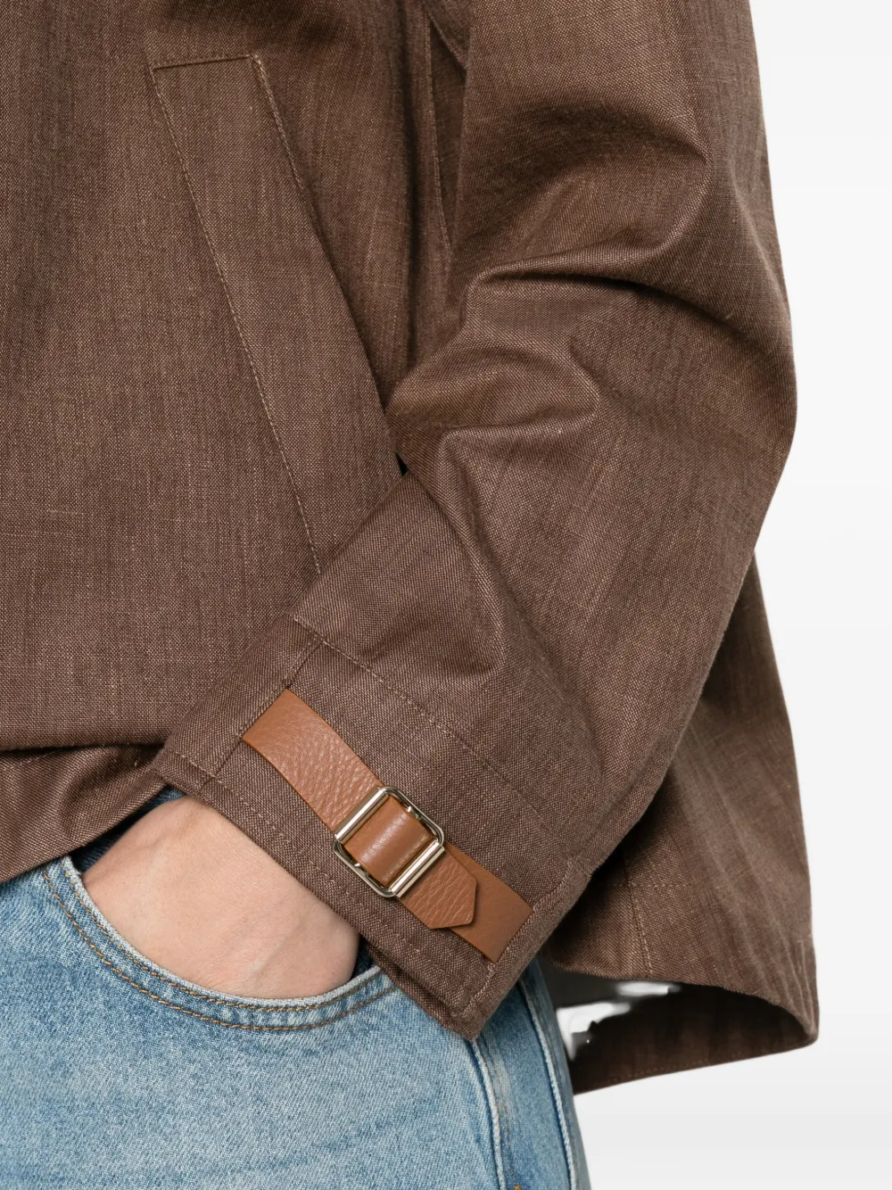 Herno Jack met capuchon en gespbandje Bruin