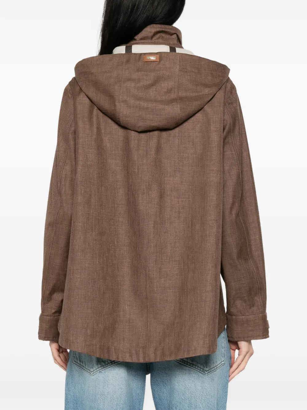 Herno Jack met capuchon en gespbandje Bruin