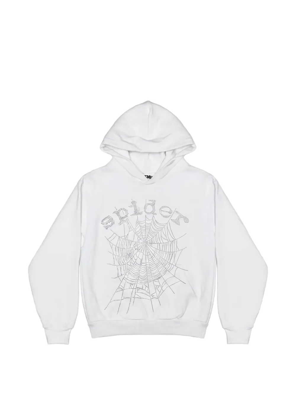 SP5DER rhinestone-embellished hoodie - White