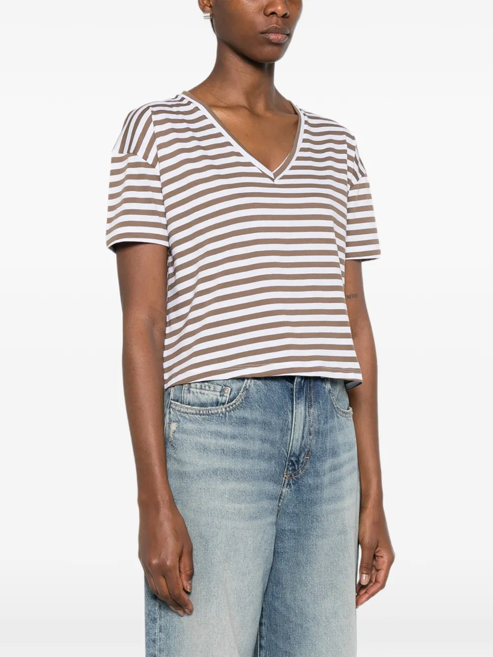  Aragona Camiseta A Rayas - Blanco 
