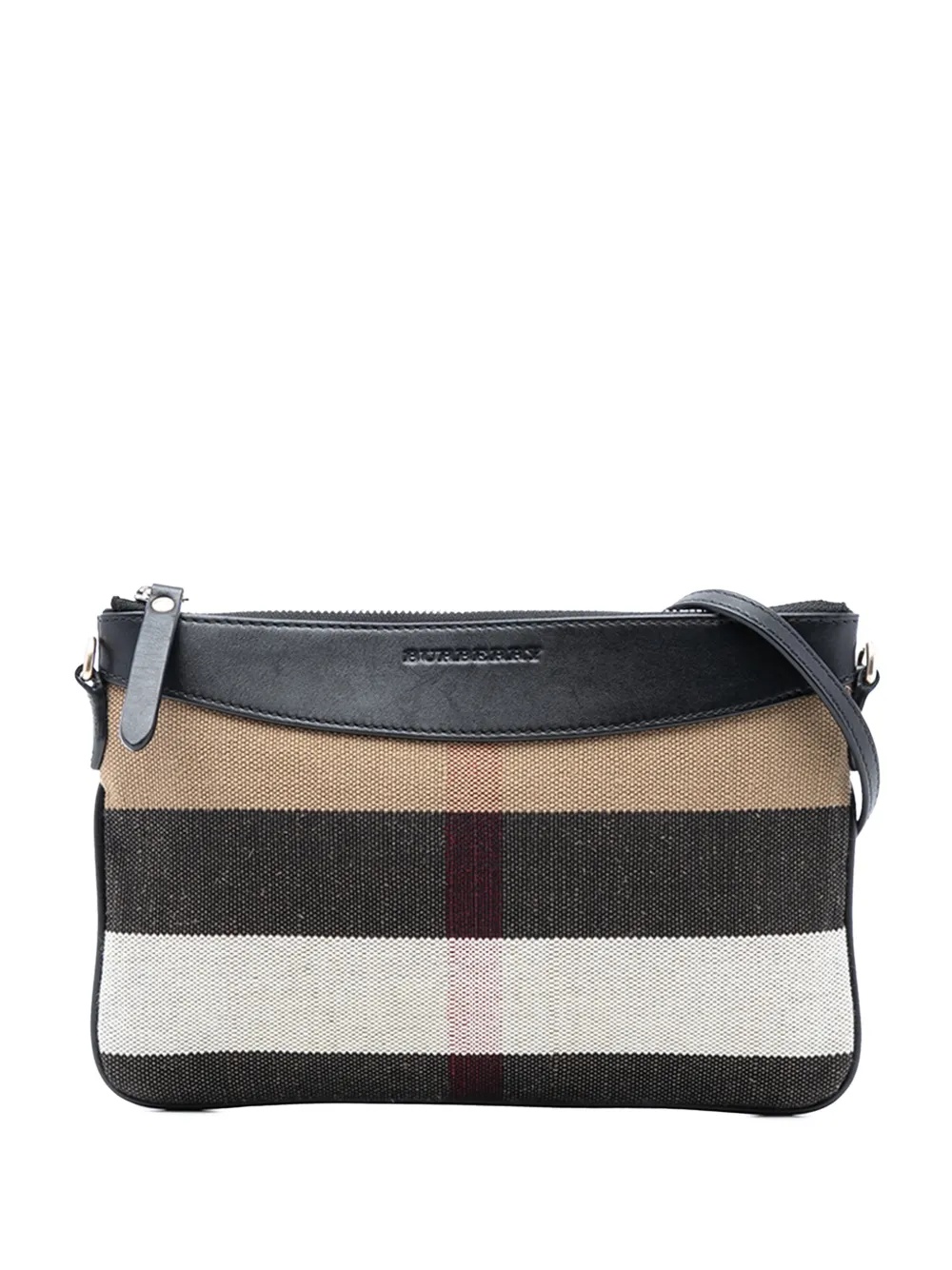 Burberry Pre-Owned 2000-2017 Mega Check Canvas Peyton crossbody bag - Marrone