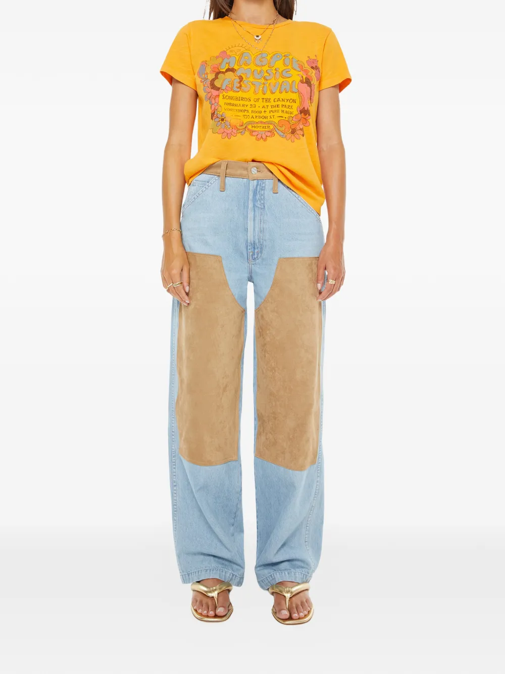  Mother Graphic--print T-shirt - Orange 