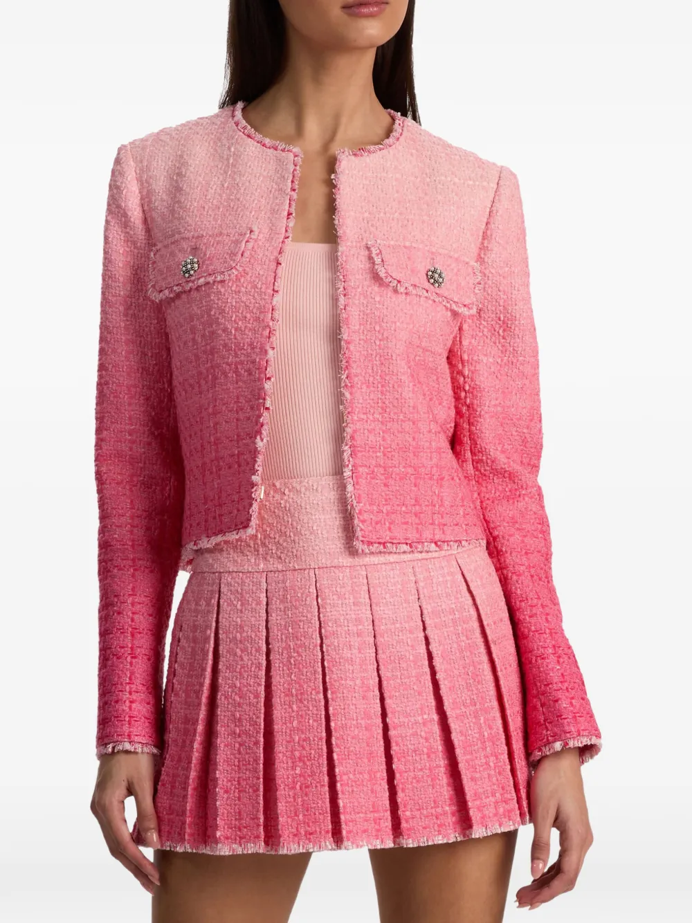  Alice + Olivia Dumont Tweed Jacket - Pink 