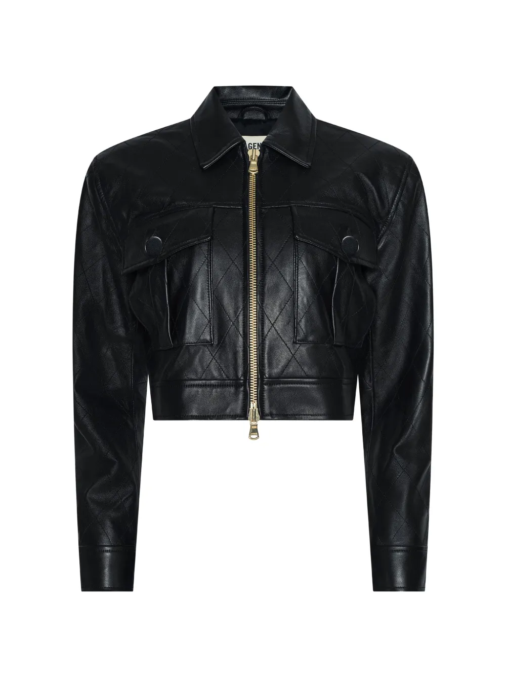 L'Agence Micah oversized leather jacket - Nero