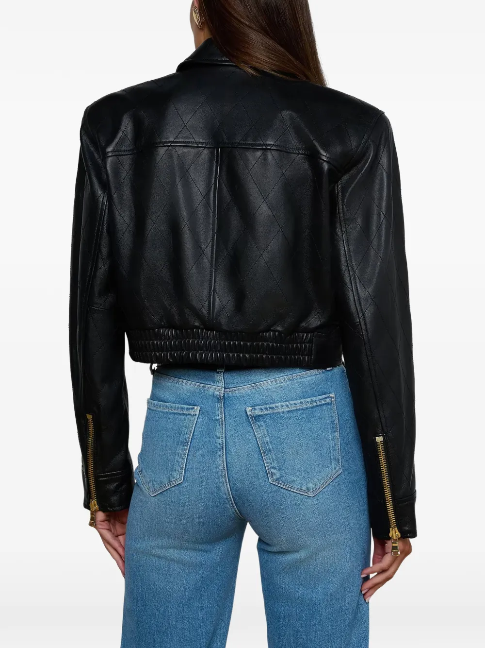  L'agence Micah Oversized Leather Jacket - Black 