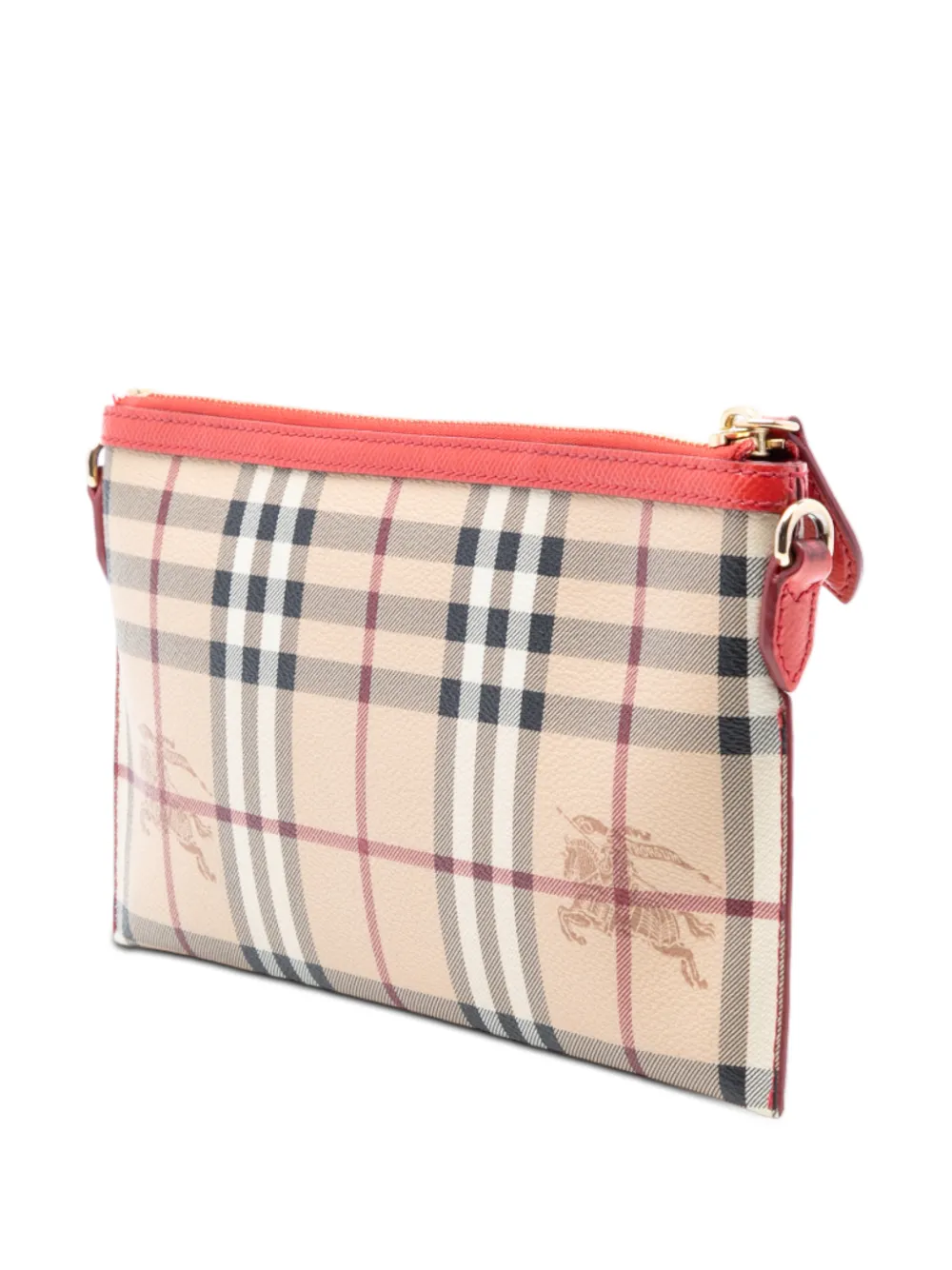  Burberry Pre-owned 2000-2017 Haymarket Check Coated Canvas Peyton Crossbody Bag - Brown 