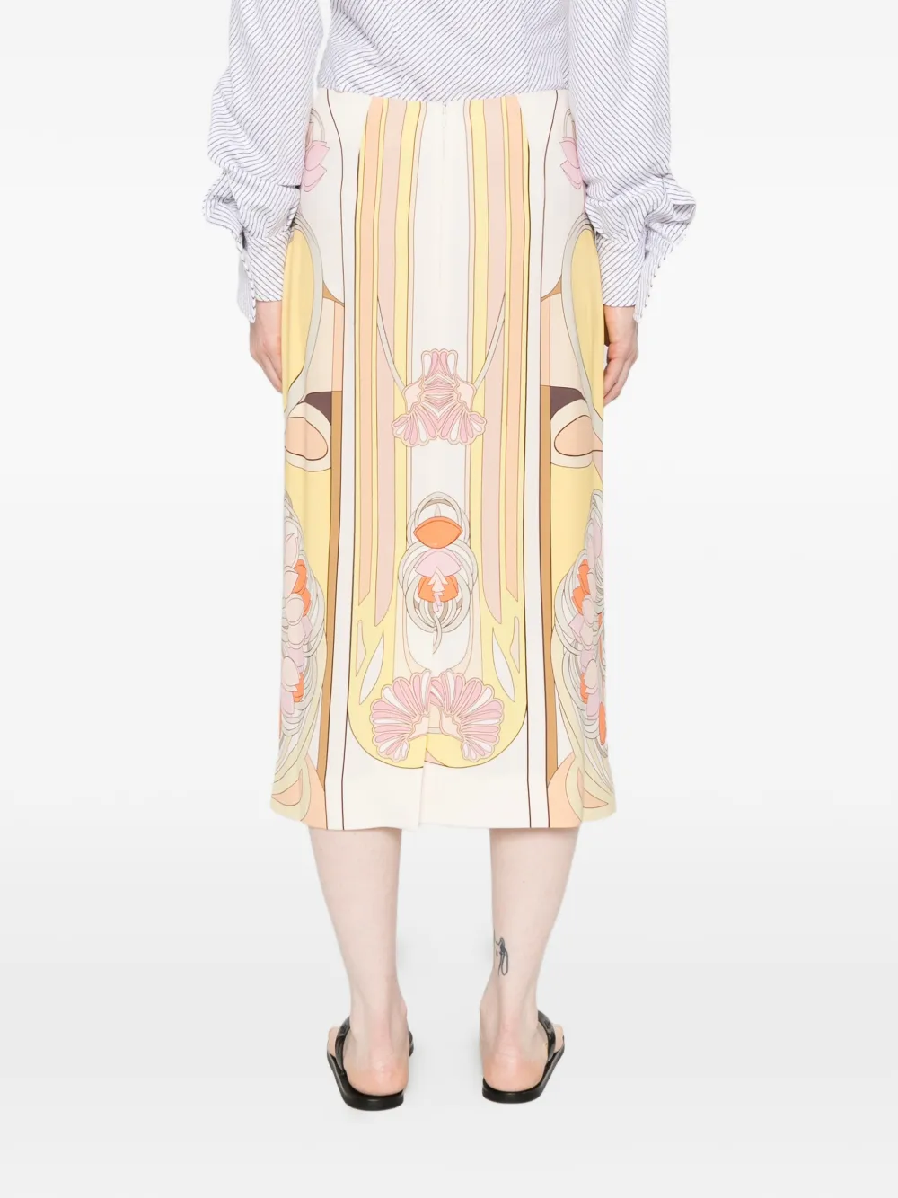 La DoubleJ Midi-jurk met bloemenprint Beige