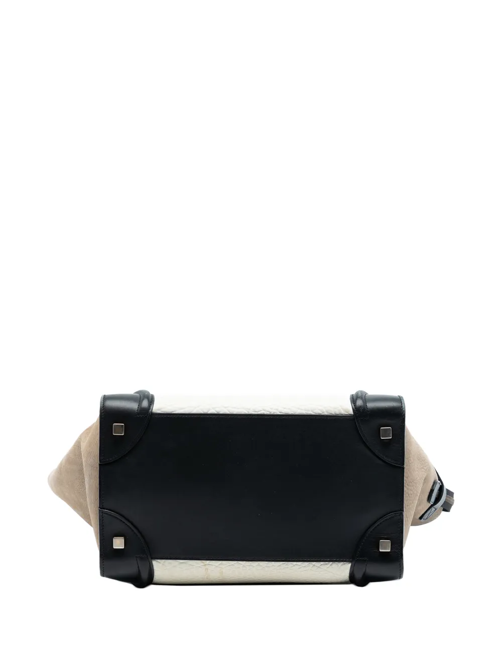 2015 Mini Tricolor Leather Luggage Tote Bag