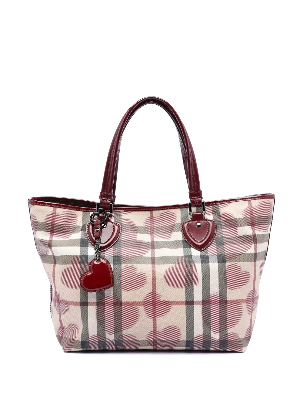 Burberry Pre-Owned 2000-2017 House Check Coated Canvas Hearts Gracie tote bag - Marrone