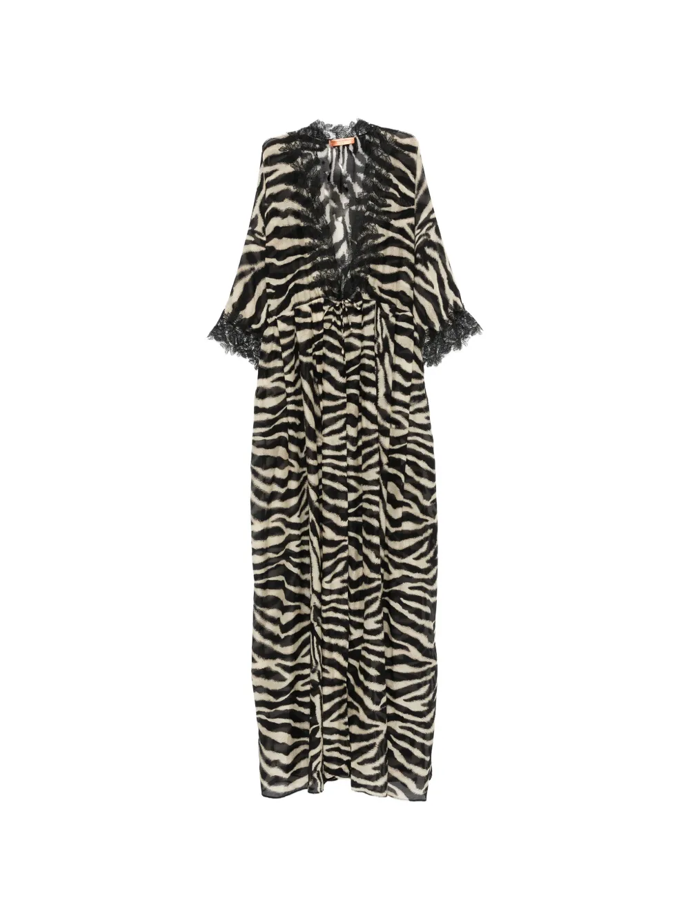 Ermanno Scervino zebra-print lace kimono - Black