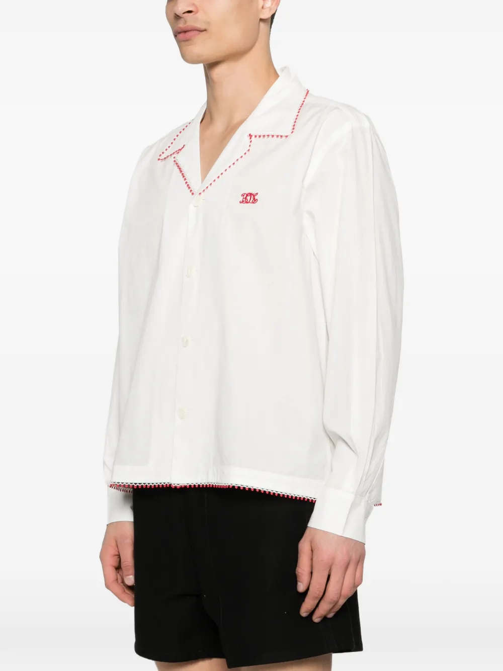  Bode Redbud Long-sleeve Shirt - White 