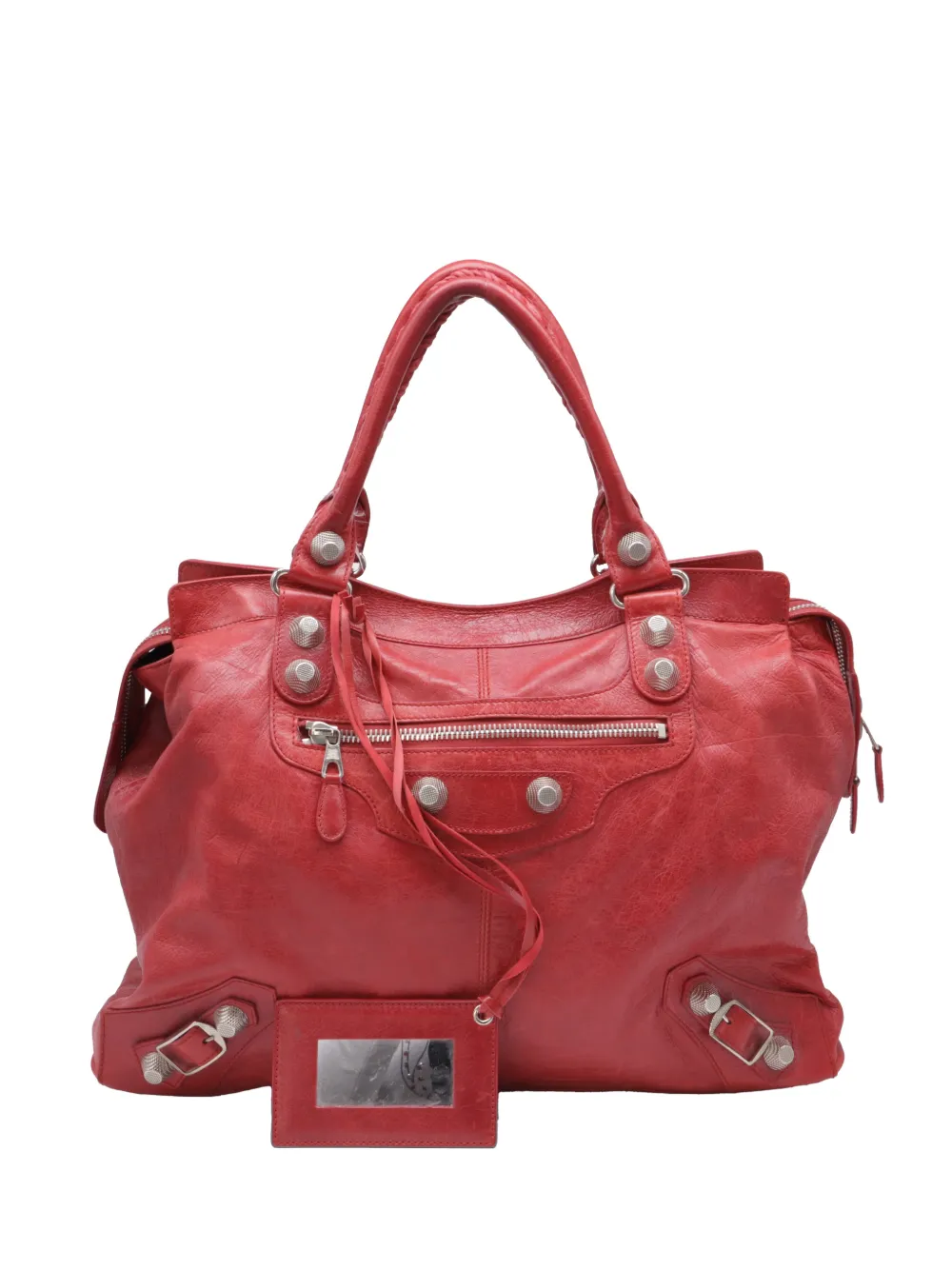Balenciaga Pre-Owned large Weekender leather tote bag - Rosso